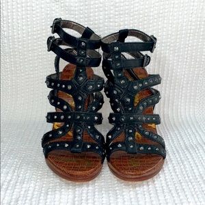Black Studded Block Heel Sandal Size 8 Sam Edelman